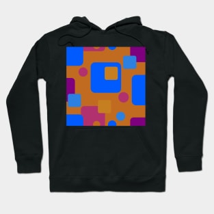 RRetro Abstract Dream Space in Deep Orange Blue and Magenta Hoodie